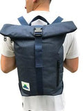 Unisex Plain Dark Blue 15L Roll-top Backpack - Water-Resistant, Durable Modern Design, Letter-Ready for Everyday Use, Day Trips