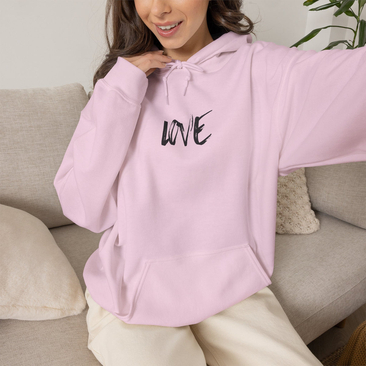 Love Script Hoodie — Minimalist Handwritten Love Pullover