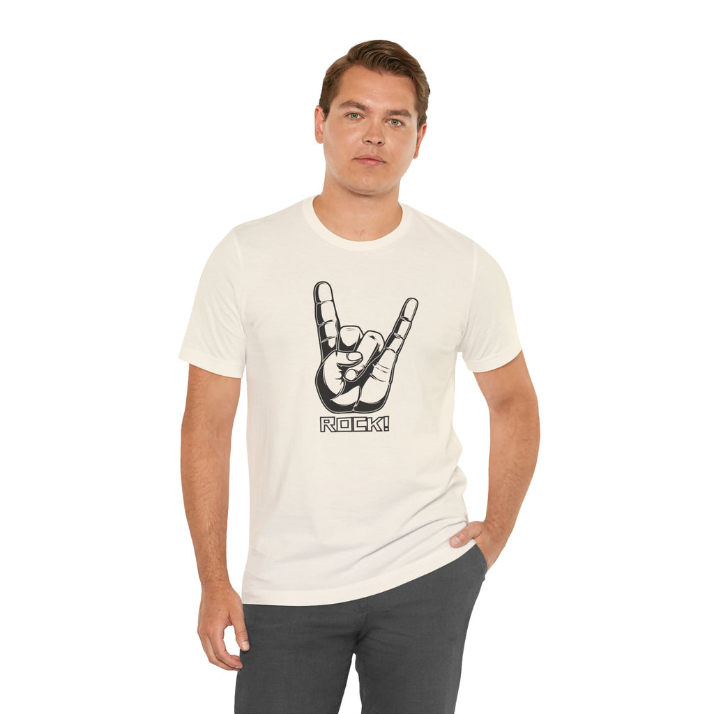 Rock Hand Graphic Tee – "Rock!" Band Concert T-Shirt